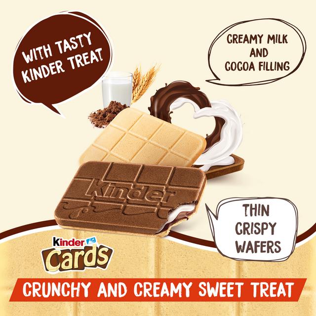 Kinder Cards Chocolate & Milk Wafer Biscuit Multipack 8x12.8g