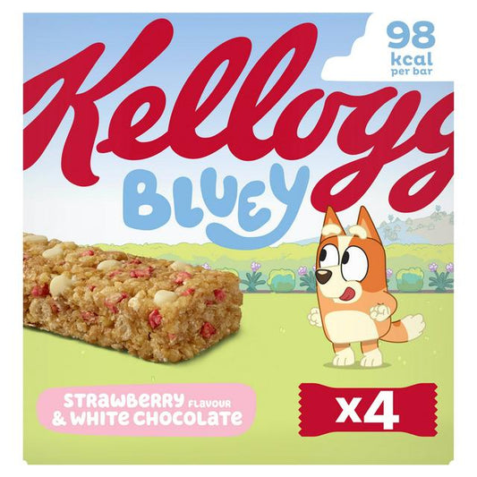 Kellogg's Bluey Strawberry & White Chocolate Snack Bars x4