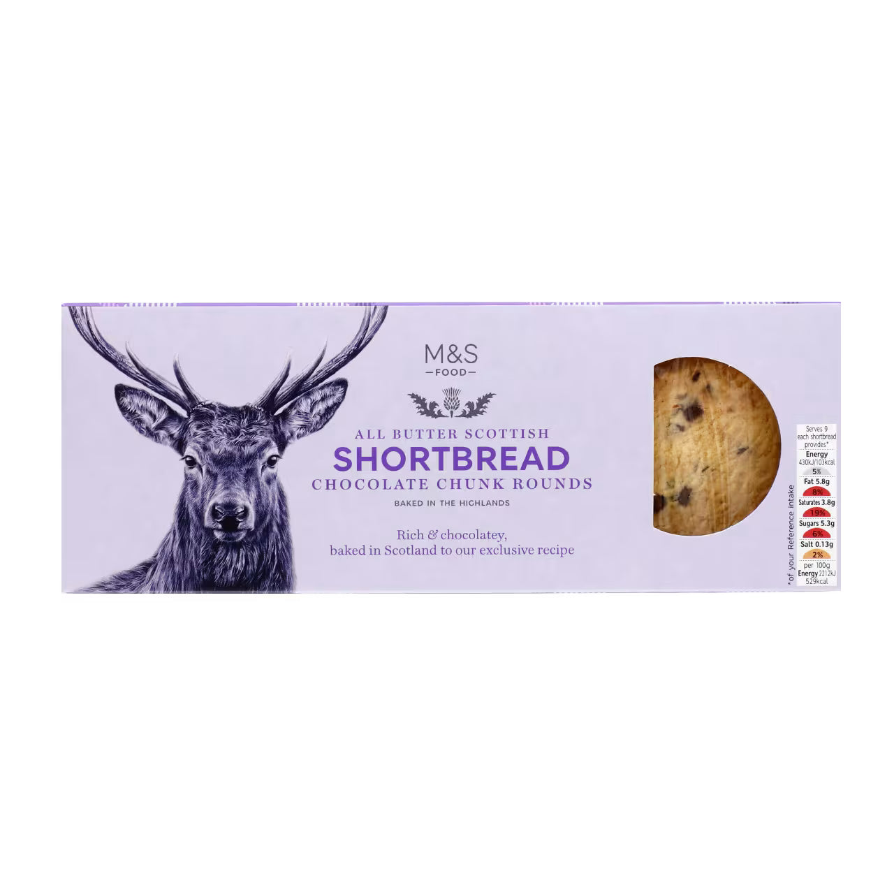 M&S Scottish Shortbread Chocolate Chunk Rounds