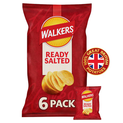 Walkers Ready Salted Crisps Multipack 6
